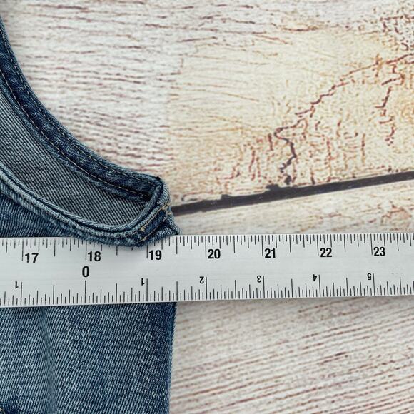 Kancan‎ Distressed Denim Trucker Jean Vest Juniors Size XL Blue Medium Wash - Picture 11 of 15